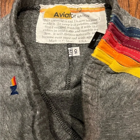 Aviator Nation kids size 10 Sweatpants with Colorful Stripes - Picture 2 of 5